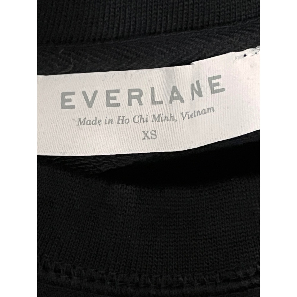 Everlane 100% Human Black Crew Neck Sweatshirt XS Extra Small Cotton - Picture 5 of 5